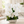 Silver Ceramic Vase with Artificial White Orchids, Modern Metallic Finish Decorative Flower Vase 19x40cm