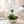 Silver Ceramic Vase with Artificial White Orchids, Modern Metallic Finish Decorative Flower Vase 19x40cm