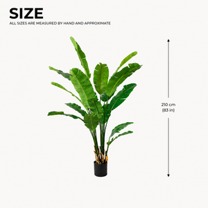 2.1 Meter Split Traveler Artificial Birds of Paradise Plant with 17 Lush Green Leaves