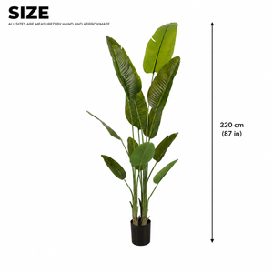 2.2 Meter Birds of Paradise Artificial Plant with Lush Green Leaves for Elegant Indoor Home Decor