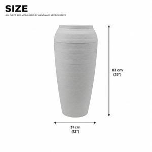 Tall White Tapered Modern Planter Pot for Indoor and Outdoor Home Decor