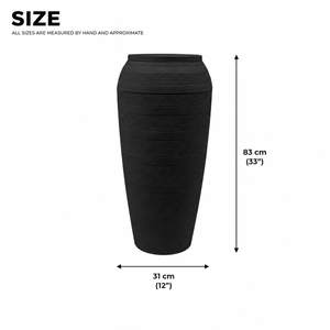 Tall Black Tapered Modern Planter Pot for Indoor Outdoor Home Decor