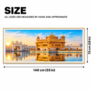 Gold Temple India Crystal Wall Art - Framed 70x140 cm