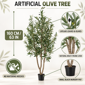 Artificial Olive tree 170 cm high with white pot