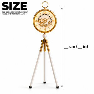 Modern White LED Tripod Floor Clock with Moving Gears, Industrial Style Home Decor Accent - Accent Collection