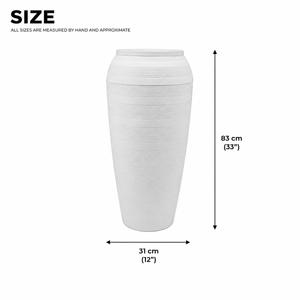 Tall White Tapered Modern Planter Pot for Indoor and Outdoor Home Decor
