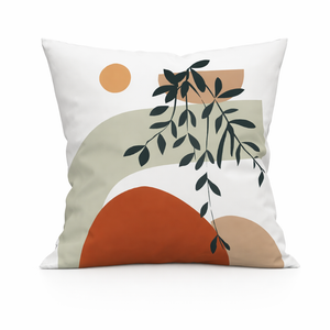 Modern Minimalist Square Cushion Cover, 17 x 17 Inch Bohemian Farmhouse Decorative Pillowcase for Bedroom Living Room by Sona Casa