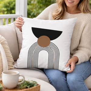 Modern Square Cushion Cover, 17 x 17 Inch Minimalist Farmhouse Bohemian Decorative Pillowcase for Living Room Bedroom by Sona Casa