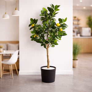 Artificial Citrus Plant 130 cm, Lemon Tree Fake Plant for Indoor Decor, Living Room, Patio Ornament by Sona Casa