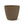 Modern Round Plastic Planter, 11 inch Brown Flower Pots with Drainage Hole, Home Office Garden Decor by Sona Casa