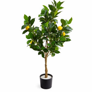 Artificial Citrus Plant 130 cm, Lemon Tree Fake Plant for Indoor Decor, Living Room, Patio Ornament by Sona Casa