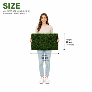Green Boxwood Artificial Wall Panel 40x60 cm, Lush Faux Greenery Wall Decor for Indoor Outdoor Accent