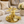 Gold Tree Design Metal Tray with Two Glass Jars, Decorative Gold Finish, 24