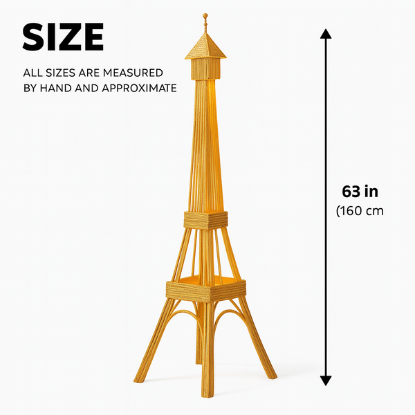 Tall Eiffel Tower LED Floor Lamp 63 inch Modern Decorative Paris France Model with Gold Frame & White LED Ambient, Home Decor Lighting-Sona Casa