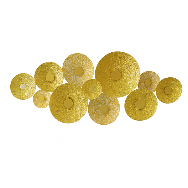 Large Gold Metal Wall Art, Modern Abstract Sculpture, Textured 3D Hanging Decor for Living Room, 120cm Statement Piece-Sona Casa