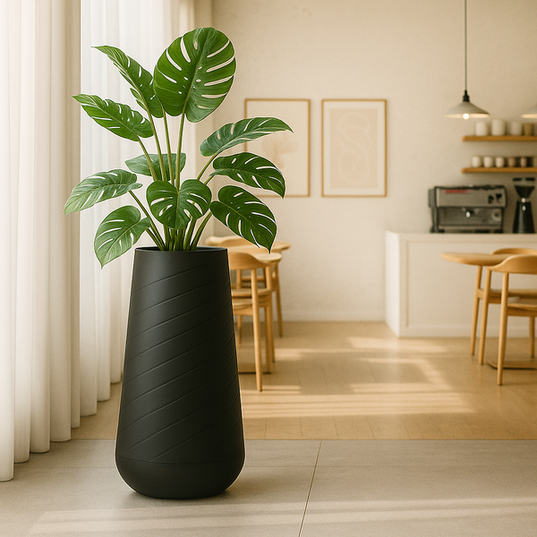 Contemporary Decorative Self Watering Pot, Modern Tall Indoor Planter, 33 in Home, Office, Garden Decoration, Gift-Sona Casa