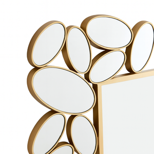 Decorative Wall Mirror with Gold Frame, Lightweight, High Quality Glass, Vertical & Horizontal Mount, Gift-Sona Casa