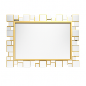 Elegant Gold Frame Decorative Wall Mirror, Lightweight Glass, Vertical & Horizontal Hanging, Premium Home Decor Gift-Sona Casa