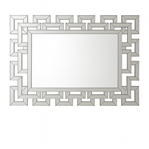 Large Luxury Decorative Glass Mirror 47 in Silver Frameless Wall Mirror for Home Office Decor, Gift-Sona Casa
