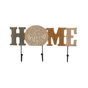 Rustic Farmhouse Wooden Key Holder Hanger, 3-Hook 11" Wide Wall Mount Organizer For Caps, Leashes, Keys, Home, Entryway Decor by Sona Casa