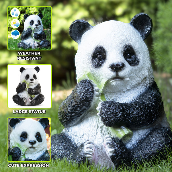 Large Panda Statue, 16" Lawn Ornaments, Indoor Outdoor Garden Patio Decor