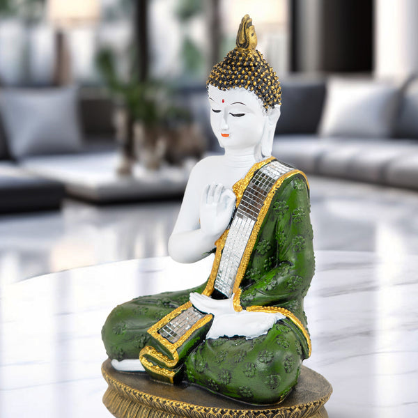 Seated Prayer Buddha Statue, 11" Home Decoration Ornament