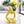 Abstract Ceramic Yellow Bud Vase With 1 Tulip Stem, 7