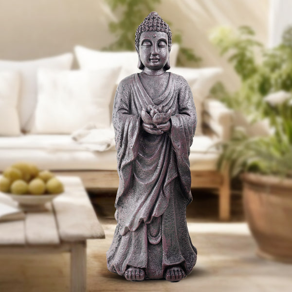 Large Buddha Statue, 32" Indoor Outdoor Magnesium Oxide Sculpture