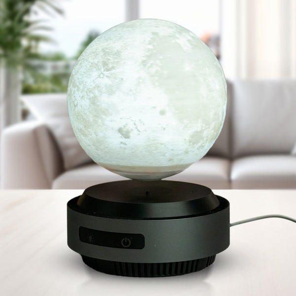 Magical Levitating Moon Lamp, Soft Multicolor Light, Wireless On/Off, Floating Desk Decor, Silent Operation