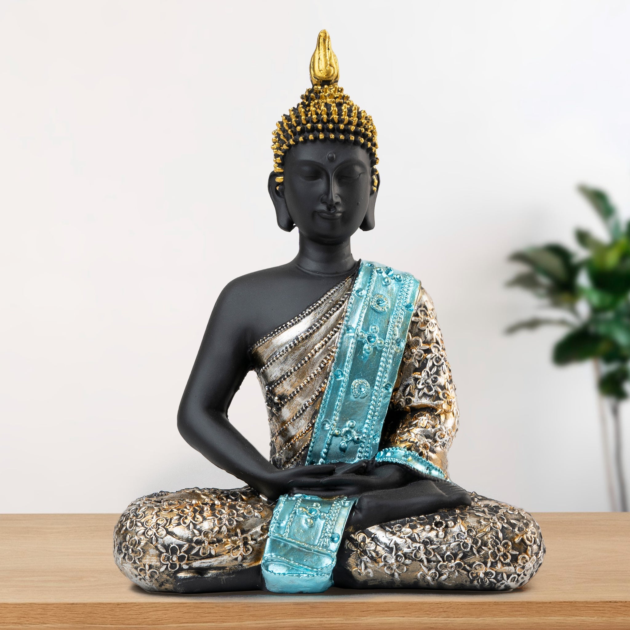 Buddha Statue Small Wooden Sculpture Meditation / Yoga Home / Garden Decor  Gift | eBay