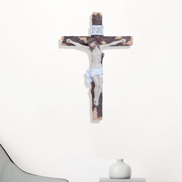 Jesus On Cross Wall Decor,  15" Crucifix Altar Decorative