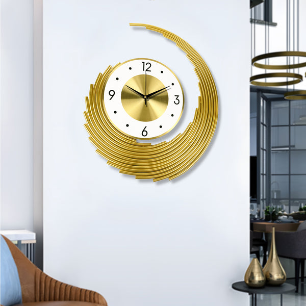 Large Gold Wall Clock, Modern Living Room Wall Accent, Indoor Wall Decor, Metal Wall Hanging for Home 23 inch 58 cm