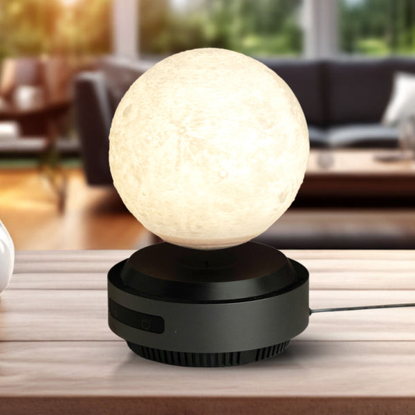 Magical Levitating Moon Lamp, Soft Multicolor Light, Wireless On/Off, Floating Desk Decor, Silent Operation
