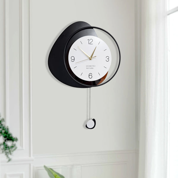 Pendulum Wall Clock, 24" Silent Non Ticking Decorative Clock Home Decor