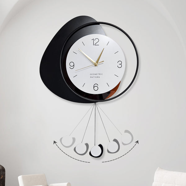 Pendulum Wall Clock, 24" Silent Non Ticking Decorative Clock Home Decor