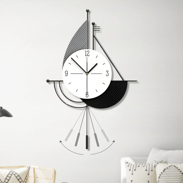 Decorative Wall Clock, 24" Abstract Clock, Silent Metal Clock Home Decor