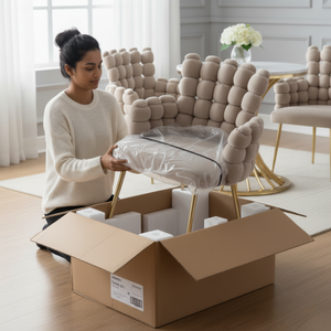 Set of 2 Modern Beige Upholstered Accent Chairs with Elegant Gold Metal Frames, Stylish & Comfortable Seating, Home Office Decor-Sona Casa