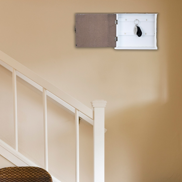 Rustic Wooden Wall Key Holder, 8" Decorative Key Hanger 3 Double Hooks Organizer for Home Office Entryway, Unique Gifts by Sona Casa