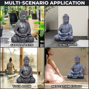 Tall Buddha Statue, Large 24" Temple Indoor Outdoor Sculpture, Living Room Garden Patio Statuary Decor by Sona Casa