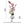 White Ceramic Vase with Artificial Pink Flowers - Accent Collection