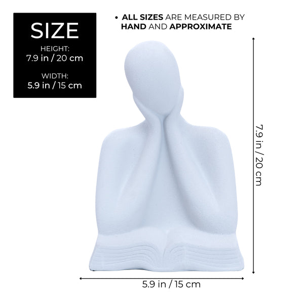 Minimalist White Polyresin Thinker Statue - Contemporary Home & Office Decor Gift