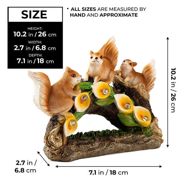 Cute Squirrels with Solar Powered LED acorns