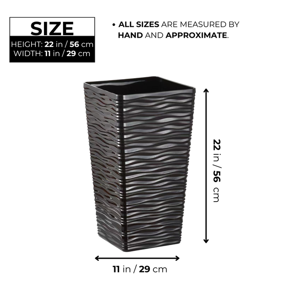 Tall Black Planter Pot Set of 2, Indoor/Outdoor, 22" Modern Minimalist Decorative Flower Pots, Home, Garden, Backyard, Front Porch, Patio Decor by Sona Casa