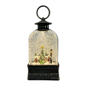 Christmas Snow Globe Santa Claus and Tree, Music, Lights, Glitters, USB or Battery Operated Holiday Table Decor Gift-Sona Casa