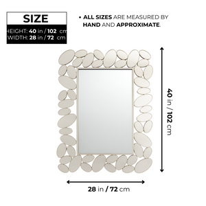 72 cm Silver Framed Modern Wall Mirror for Living Room, Entryway & Bedroom – Contemporary Decorative Home Accent-Sona Casa