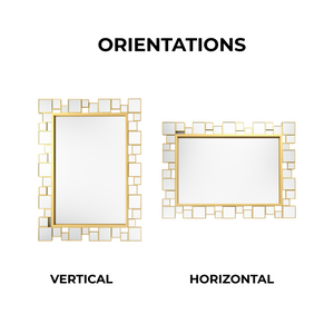 Elegant Gold Frame Decorative Wall Mirror, Lightweight Glass, Vertical & Horizontal Hanging, Premium Home Decor Gift-Sona Casa
