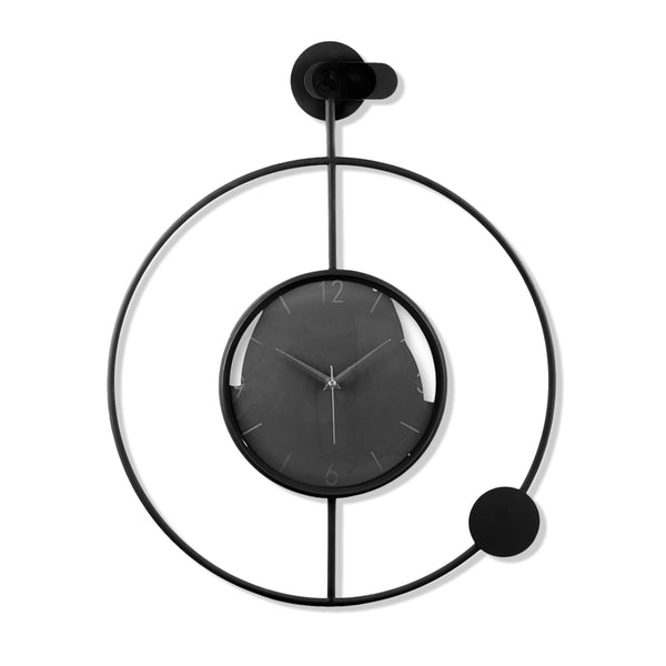 Large Black Silent Minimalist Metal Round Clock 24" Home Office Decor