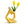 Abstract Ceramic Yellow Bud Vase With 1 Tulip Stem, 7