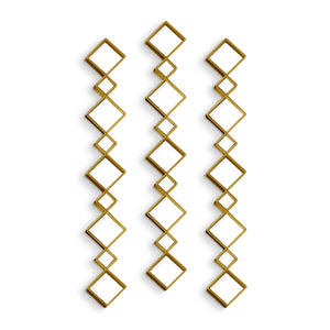 Golden Accent Mirror Set of 3, 35" Home or Office Wall Decor-Sona Casa