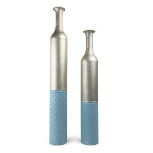 Large Metal Floor Vases, Tall Vase Set of 2, 42" and 36" Large Decorative Pots for Pampas Grass by Sona Casa